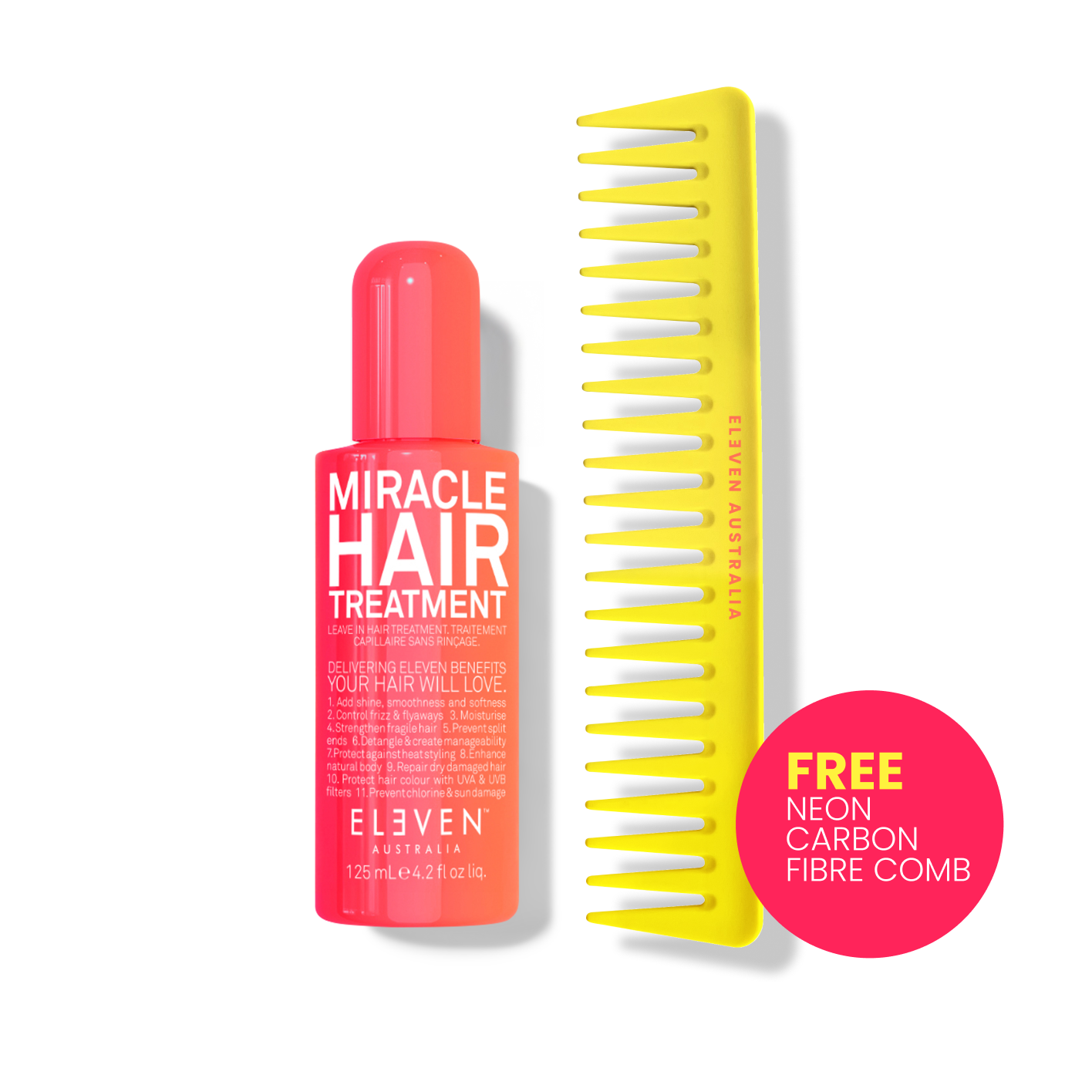 Neon Duotone Miracle Hair Treatment with free Limited Edition neon yellow carbon fibre comb